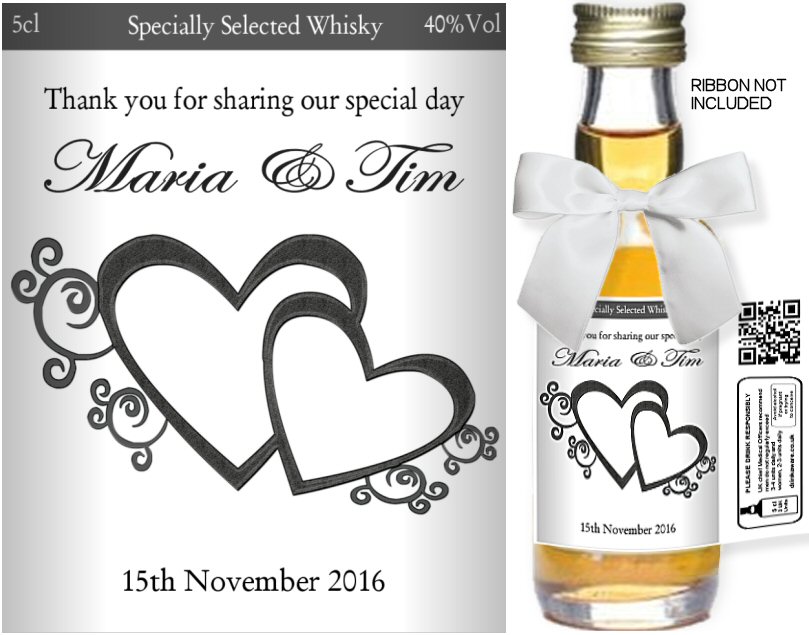 Personalised Alcohol Miniatures | Wedding Favour Label 26 - Click Image to Close
